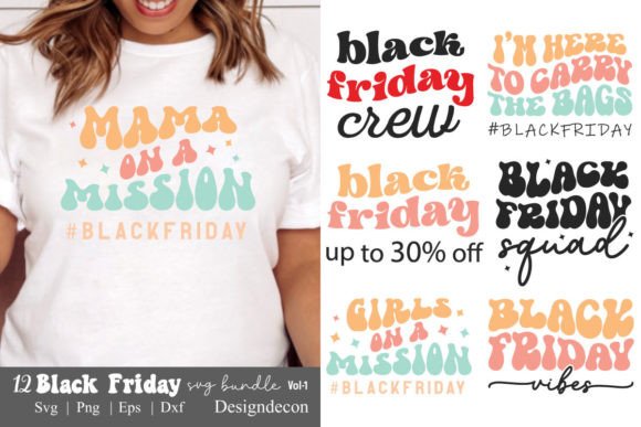 Black Friday Sayings Retro Svg Bundle