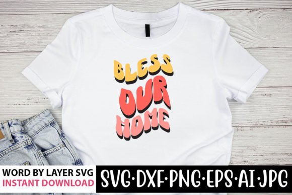 Bless Our Home Retro SVG