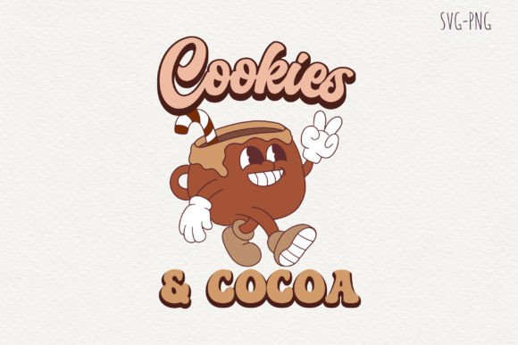 Cookies and Cocoa, Christmas Retro Svg