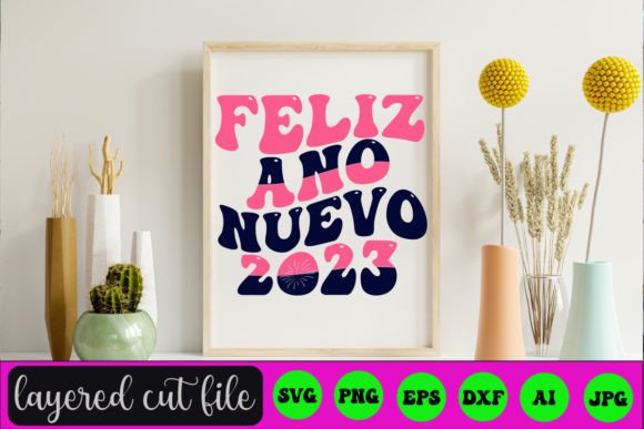 FELIZ ANO NUEVO 2023 RETRO SVG