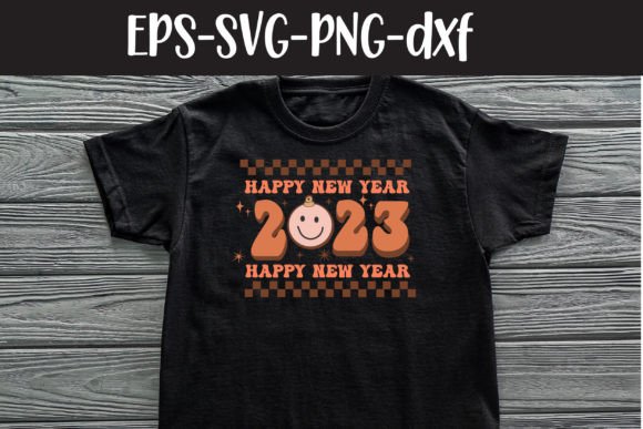 Happy New Year Christmas Retro Svg