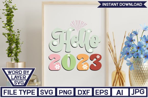 Hello 2023 Retro SVG