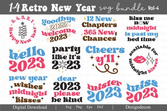 Sassy New Year Sayings Retro Svg Bundle
