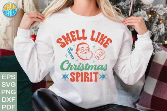 Smell Like Christmas Spirit Retro Svg