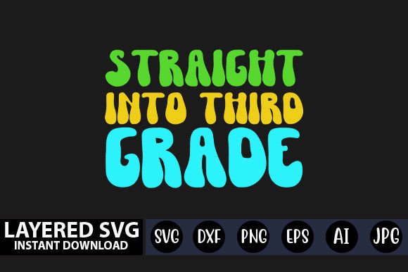 Straight into Third Grade Retro SVG